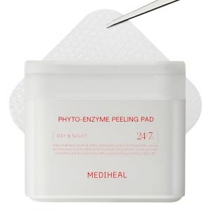 MEDIHEAL Phyto Enzyme Peeling Pad &ndash; Tampons de gaze v&eacute;g&eacute;taliens resurfa&ccedil;age du visage avec enzyme LHA et papaye &ndash; Coussinets de raffermissement des pores pour contr&ocirc;ler le s&eacute;bum &ndash; Coussinets (HCGlobal, neuf)