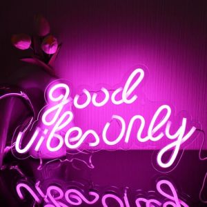 YUEYYNS Rose Good Vibes Enseigne Au Néon LED Enseigne Au Néon Néons Décor Acrylique Enseigne Lumineuse Néon pour Chambre Mur Bar Décor De Fête (YUEYYNS, neuf)