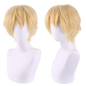 Perruque parfaite pour les fêtes quotidiennes - Faux générateur de scie à chaîne humaine électrique - Blond foncé - Cheveux courts déformés à l'envers (good stuff A, neuf)