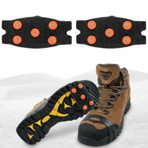 Crampons Antid&eacute;rapants, Semelles Crampons Anti Verglas, Crampon pour Chaussures d'hiver, Crampon &agrave; Neige Antid&eacute;rapant pour Hommes, Femmes pour Hiver Randonn&eacute;e P&ecirc;che Marche (1 par) (qizhiparty, neuf)