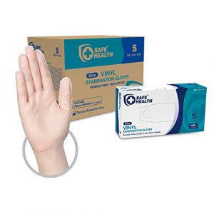 Safe Health Gants d'examen Jetables en Vinyle Taille S Transparent, Lot de 1000 gants, Sans poudre Sans latex Hypoallergéniques CE Certifiés, Soins médicaux Aliments Nettoyage, 3 Mil (PRECIOUS MOUNTAIN Ent. Corp., neuf)