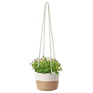 Pot de Fleurs &agrave; Suspendre en Corde de Jute, Suspendu Panier Tiss&eacute;, Pots de Plantes, Jardini&egrave;re Suspendue en Corde, Panier Jardini&egrave;re Suspendue Pot pour Plantes, D&eacute;coration Int&eacute;rieure ou Ext&eacute;rieure(L) (OuiouiMarke(Livraison express &agrave; partir de 5 euros), ne