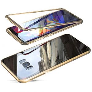 Jonwelsy Coque pour Samsung Galaxy S8, d'adsorption Magnétique Pare-Chocs en métal avec 360 degrés Protection Case Cover Double côtés Transparent Verre Trempé Etui Housse pour Samsung S8 (NiuSY_Jonwelsy Authorized Store, neuf)