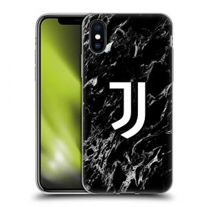 Head Case Designs sous Licence Officielle Juventus Football Club Noir Marbre Coque en Gel Doux Compatible avec Apple iPhone X/iPhone XS (eCell, neuf)