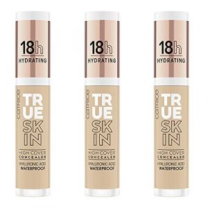 Catrice True Skin High Cover Correcteur n&deg; 032 Neutral Biscuit - Nude - Anti-boutons - Longue dur&eacute;e - Matifiant - Naturel, v&eacute;g&eacute;talien - Sans huile - Imperm&eacute;able - 3 x 4,5 ml (PURISH &ndash; your beauty dealer, neuf)