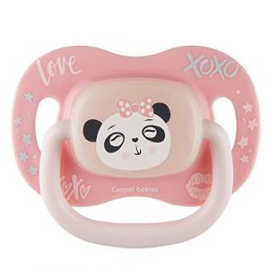 Canpol babies Sucette en silicone 0-6m symétrique exotique-panda rose (ALI & OLI, neuf)