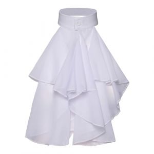 Uqezagpa Faux col colonial victorien Jabot médiéval détachable blanc col col volanté victorien (ZKWLXS, neuf)