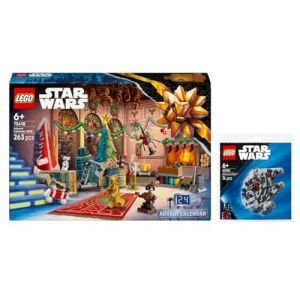 75418 Calendrier de l'Avent LEGO&reg; Star Wars&trade; 2025 & 30708 Mod&egrave;le miniature du Faucon Millenium (collect-it-de VEDES-Spielwaren, neuf)