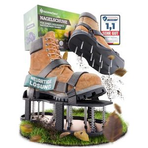 RASENK&Ouml;NIG Chaussures &agrave; ongles Pro | Chaussures a&eacute;ratrices de pelouse + chaussures &agrave; chape | A&eacute;rateur de pelouse et a&eacute;rateur pour a&eacute;rer la pelouse | Chaussures de gazon de qualit&eacute; sup&eacute;rieure pour (DE-Werk Produkte, neuf)