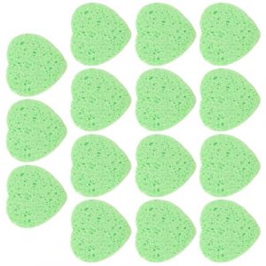 PAMINGONO &Eacute;ponges Faciales de C&oelig;ur 15 Pi&egrave;ces 90x83x8mm en Cellulose Douce R&eacute;utilisables pour Nettoyage, Exfoliation Visage et Voyage Adapt&eacute;s aux Peaux Sensibles (ndunk, neuf)