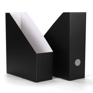 HORLIMER 12 Pi&egrave;ces Porte Revue Bureau A4 en Carton Kraft, Range Revue Bureau avec &Eacute;tiquettes Inscriptibles-Boite Rangement Magazines & Documents, Noir (WallArters, neuf)