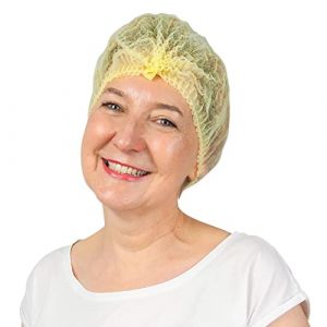ARNOMED® Charlotte Cheveux Jetable 52 cm Jaune [100 PIÈCES] - Filet Cheveux Plastique pour OP, Cuisine & Hygiène - Bonnet à Usage Unique - Charlotte Alimentaire de Protection des Cheveux en Tissu (arnowa, neuf)