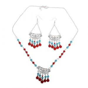 FRCOLOR Collier à L'ancienne Colliers Africains Boucles D'oreilles Ethniques Pour Femmes Bijoux Sculpturaux Boucles D'oreilles Africaines Collier Brown Alliage De Zinc (Laners, neuf)