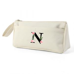 Blisswave Trousse Double Compartiment Originale, Personnalisé de A à Z avec Nom, Trousse Scolaire Simple, Moderne et Élégante, comme Cadeau pour Les Enseignants, Les Élèves, Les Collègues, Les Sœurs (xianyuanyuandianzishangmaoyouxiangongsi, neuf)