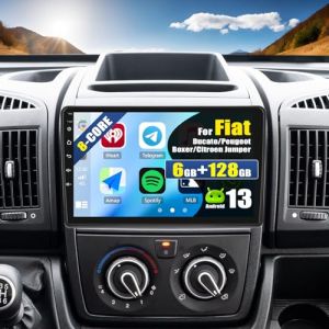 [6+128G 8-Core] CAMECHO Android 15 Autoradio pour Fiat Ducato/Peugeot Boxer/Citroen Jumper, DSP Carplay Wirelss, 9" Bluetooth 5.0 Radio Auto GPS WiFi Android Auto FM/RDS MirrorLink+Mic+Caméra de recul (Icamecho, neuf)