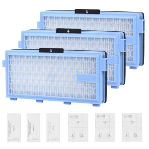 Lot de 3 Filtres Air Clean Plus 50 pour Miele Compact C1, C2, Complete C2, C3, S8340 S8360 S8380, Guard S1 L1 M1 Aspirateur, 3 Filtres HEPA avec 3 Microfiltres pour S4000, S5000, S6000 & S8000 (JUZHIDINGHUI-EU, neuf)