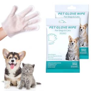 AUYAO Gants de Nettoyage pour Chien et Chat, 2PACK de 12 Lingettes de Toilettage pour Animaux, Gants de Toilette Jetables pour Visage, Oreilles, Yeux et Pattes - &Eacute;limine Les S&eacute;cr&eacute;tions et Odeurs(6) (Yadark, neuf)