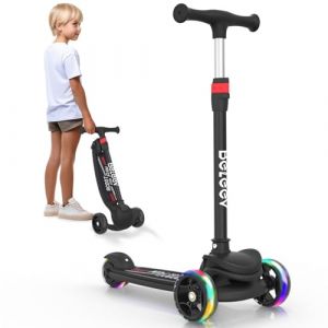 BELEEV A8 Trottinette Enfant 3 Roues de 3 à 12 Ans, Trotinette Enfant Trois Roues avec LED Lumières, 4 Réglables en Hauteur, Plateau Antidérapant Scooter pour Filles et Garçons, Tricycle Pliable (MeiShangStore, neuf)