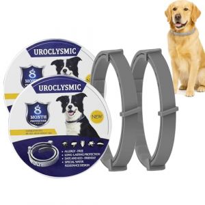 Lot de 2 Colliers Anti-Puces pour Chien - Protection Longue Dur&eacute;e jusqu'&agrave; 16 Mois, Huile Essentielle Naturelle, &Eacute;tanche et Ajustable, S&ucirc;r et Confortable, pour Chiens d&egrave;s 8 Semaines (SHEO QI, neuf)