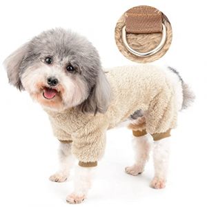 Zunea Pyjama d'hiver pour Petite Chien Chiot Manteaux Combinaison en Polaire Chaude et Pelucheuse Vêtement à 4 Pattes Pull Douce Pyjama pour Animal de Compagnie Chihuahua Yorkie Chat Marron XXL (Qingqiuk, neuf)