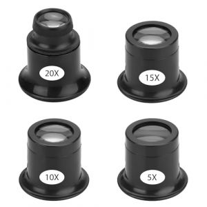 EEEKit Loupe Monocle 5X 10X 15X 20X, 4PCS Lunettes de Grossissement, Loupe de Poche pour Joailliers et Loisirs (R&eacute;paration de Montres) (EEE kit, neuf)