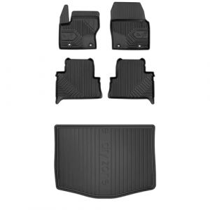 MOTOS Kit de tapis de voiture et de tapis de coffre en caoutchouc pour Ford C-Max II 2010-2019 Améliorez votre confort de voyage avec tapis antidérapant voiture 3D- Tapis de sol voiture tous temps, pr (MOTOS EU, neuf)