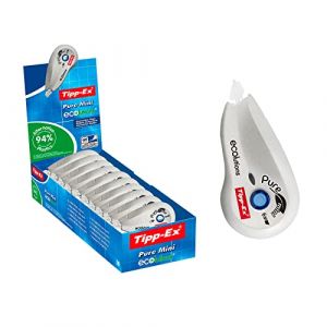 Tipp-Ex Pure Mini ECOlutions Rubans Correcteurs, Papeterie Indispensable, Couleur Blanc, 6 m x 5 mm, Bo&icirc;te de 10 (Ponera, neuf)