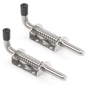 Jzhen 2pcs Verrou &agrave; Ressort, Verrou Porte de Garage, Verrou Porte Coulissante Boulon, Serrure de Porte Abri de Jardin, en Caoutchouc, avec Suspension, Galvanis&eacute; (Golden EpicThreads Kft., neuf)