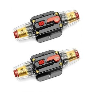 QWORK 2 pièces 100A auto disjoncteur, avec commutateur manuel de réinitialisation de fusible pour interrupteur stéréo de protection de voiture (shavinglikes, neuf)