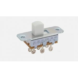 Switchcraft Commutateur coulissant Slide Switch blanc 2 positions voies ON-ON ou ON-OFF pr&eacute;-perfor&eacute; pour guitare mod&egrave;le Jaguar Jazzmaster Brian May ou similaire (Electr&oacute;nica Baile Vintage Parts S.L., neuf)