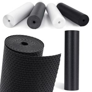 MooiFun Tapis Frigo en EVA, Tapis Fond de Tiroir Antiderapant Non-adh&eacute;sif, Plastique Tapis pour Refrigerateur Placard Etagere, Protection pour Meuble Camping, sous Evier Cuisine (Noir/30cm x 305cm) (MooiFun EU, neuf)