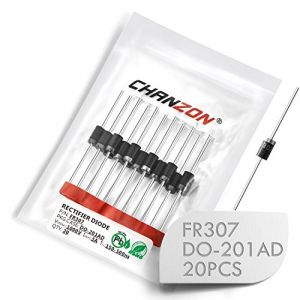 (Lot de 20 pièces) Chanzon Diode de redressement à récupération rapide FR307 3A 1000V 150-500ns DO-201AD (DO-27) Diodes électroniques axiales 3 ampères 1000 volts (Chanzon FR, neuf)