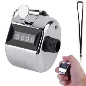 TMRBBesty Compteur Manuel,Compteur À Main,4 Chiffres Compteur Mécanique,Compteur Manuel en Métal,Click Compteur,avec lanière pour comptage Quotidien,Sports,Score de Golf,Entraîneur,Noir (ISUJ1JUSI, neuf)
