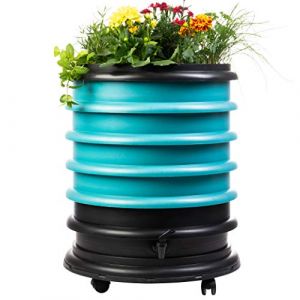 WORMbox | Lombricomposteur 4 Plateaux Turquoise + Jardini&egrave;re | 64 litres | Compostez Vos d&eacute;chets organiques, Les vers de Terre/lombrics produisent du lombricompost (Ferme du Moutta, neuf)