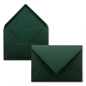 Enveloppes en vert de pin - 25 pi&egrave;ces - DIN C5 - 22,0 x 15,4 cm - Enveloppes avec collage humide sans fen&ecirc;tre - No&euml;l, cartes de v&oelig;ux - S&eacute;rie FarbenFroh (GUSTAV NEUSER GmbH, neuf)