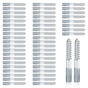 50 Pi&egrave;ces Vis Double Filetage M8 x 60 mm, Vis &agrave; Double Filetage, Boulons de Suspension Torx, Bois Goujon Tige Filet&eacute;e pour Assemblage de Meubles et Fixation (EUPDD, neuf)