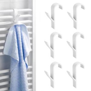 HUZNA 6 Pcs Crochet Radiateur Rond,Crochet Radiateur S&egrave;che Serviette,Crochets pour Radiateur de Salle de Bain,pour Cuisine et Jardin, &Eacute;conomie d'Espace,Blanc (LILELexiaoqi, neuf)
