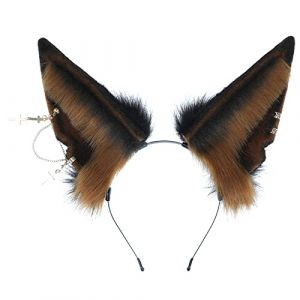 Serre-t&ecirc;te avec oreilles de loup - Pour cosplay - Fausse oreille de loup - Pour f&ecirc;te de nuit (lpookj, neuf)