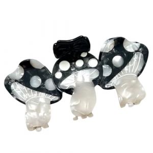 Arcs de vêtements champignons noirs Pince à cheveux en acétate délicat Épingle à cheveux Pièces de cheveux pour une utilisation quotidienne et une occasion spéciale (HengYuCai, neuf)