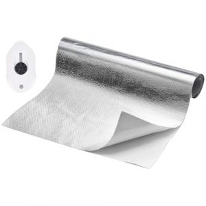 LongZYU Feuille Isolante Autocollant Isolation Thermique en Feuille Aluminium Fibre de Verre Feuilles Isolant Thermique Voiture Pare Chaleur Adhesif Mat&eacute;riau R&eacute;fl&eacute;chissant pour Tuyau, 60 x 400 cm (LongZYU, neuf)