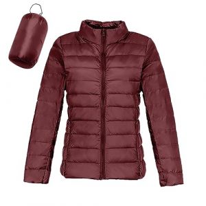 Doudoune L&eacute;g&egrave;re Femme D'hiver Chaude avec Capuche Plume Cintree Veste en Duvet Courte Grande Taille Duvet Jacket Pliable Fine Veste de Transition Rembourr&eacute;e et Doubl&eacute;e pour Montagne Randonnee (L) (LDpOIQta, neuf)
