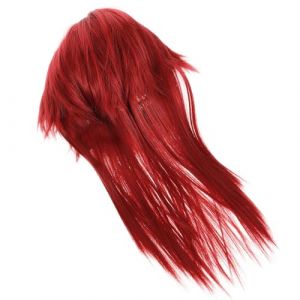 Healvian Postiche Mulet Longue pour Homme en Fibre Synthétique Résistante à Haute Température Couleur Rouge Vin Coiffure Cosplay Anime Style Mulet Effet Volumineux et Queue Longue pour (Pxinyao, neuf)