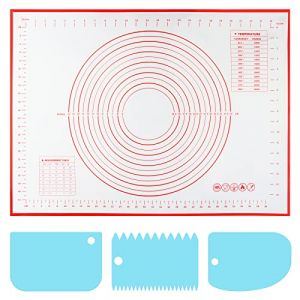 70X50cm Tapis Patisserie pour Étaler La Pate Grande Tapis de Cuisson Silicone Plaque Silicone Patisserie Accessoire Reutilisable Anti-Adhésif avec Corne Patisserie (STOREZAGARI, neuf)