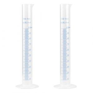 Cylindres Gradués en Plastique, Eprouvette de Mesure, Eprouvette Graduée Professionnel, Pour bricolage et laboratoires scientifiques, les outils de mesure du liquide 100ml, 2 pc (LIYANHO, neuf)