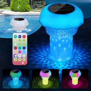 Snorthy Distributeur de Chlore Flottant avec 7 Lumière LED Diffuseur Chlore Piscine Solaire Flotteur Chlore Piscine Étanchéité IP68 Flotteur Piscine Chlore pour Piscine Jacuzzi Spa Décoration de fête (suozhanglasuo, neuf)