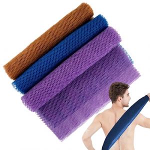 &Eacute;ponge en filet africain 3 pi&egrave;ces, &eacute;ponge exfoliante pliable en tissu filet africain long et large pour hommes et femmes sans corde &agrave; main (BBhalcyonheiyo, neuf)