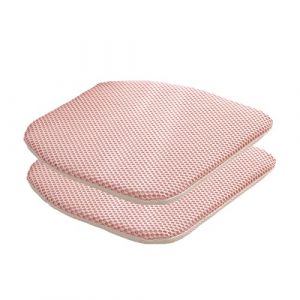 ZIBENE Coussin De Chaise pour Salle à Manger De Qualité SupéRieure, Galette De Chaise DéHoussable Lignees, Respirante Confortable Maille Coussins De Chaise D'IntéRieur L'éTé Lot De 2 Rose (XSSHOP, neuf)