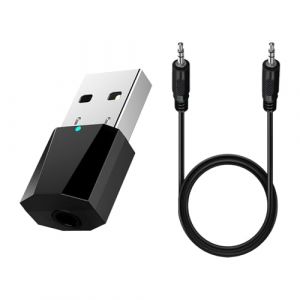 Adaptateur Bluetooth USB 5.1, Cl&eacute; Bluetooth PC avec C&acirc;ble Audio 3,5 mm Microphone Int&eacute;gr&eacute;, R&eacute;cepteur Dongle Audio sans Fil Mini Portable, Prise en Charge USB/AUX pour St&eacute;r&eacute;o PC Casque TV (XiaoYuQing, neuf)