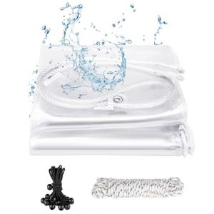 SHANNA Bache de Protection Exterieur, 420 g/m&sup2; 2x6m Imperm&eacute;able B&acirc;che Transparente avec &OElig;illets Renfort, B&acirc;ches R&eacute;sistante aux Intemp&eacute;ries avec Tendeur Elastique pour Meubles de Jardin, Piscine (ChenyongEU, neuf)
