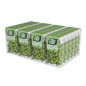 TicTac Chlorophylle Go&ucirc;t Menthe Verte - Bonbons frais sucr&eacute;s - Format de Poche - 24 boites x 18g (Deligusta, neuf)